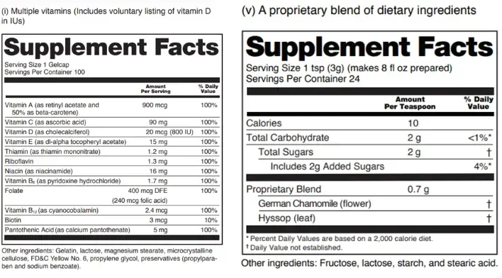 supplement facts