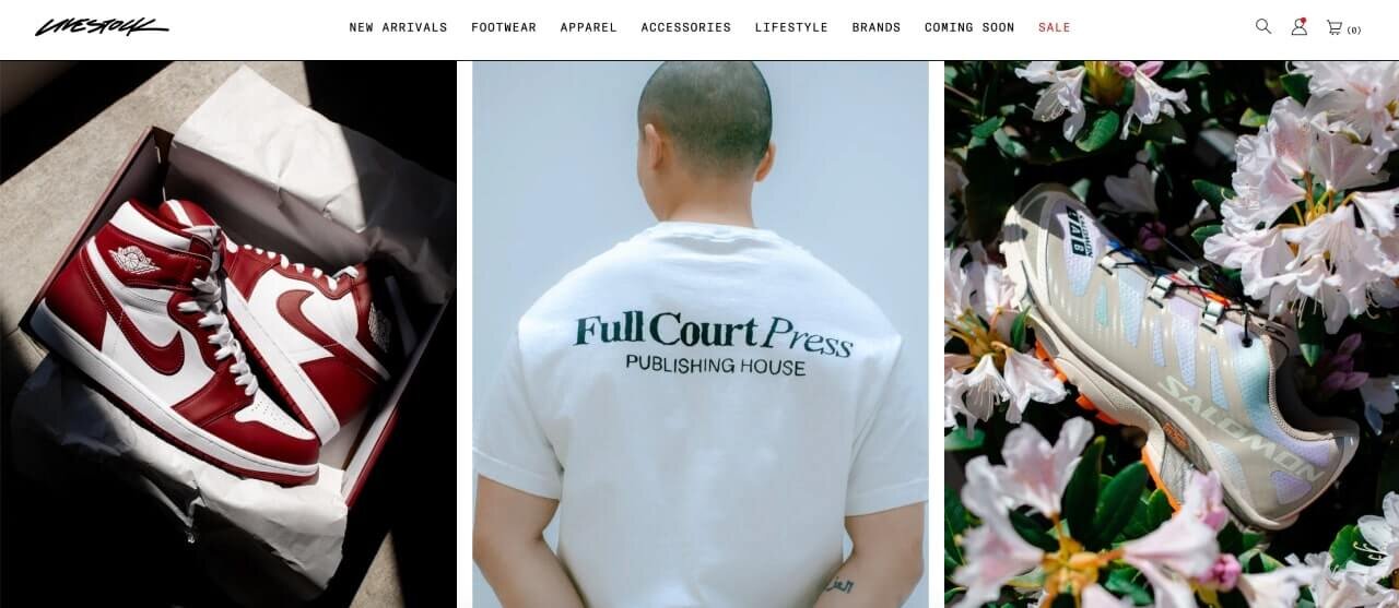 The homepage of the Livestock Shopify store