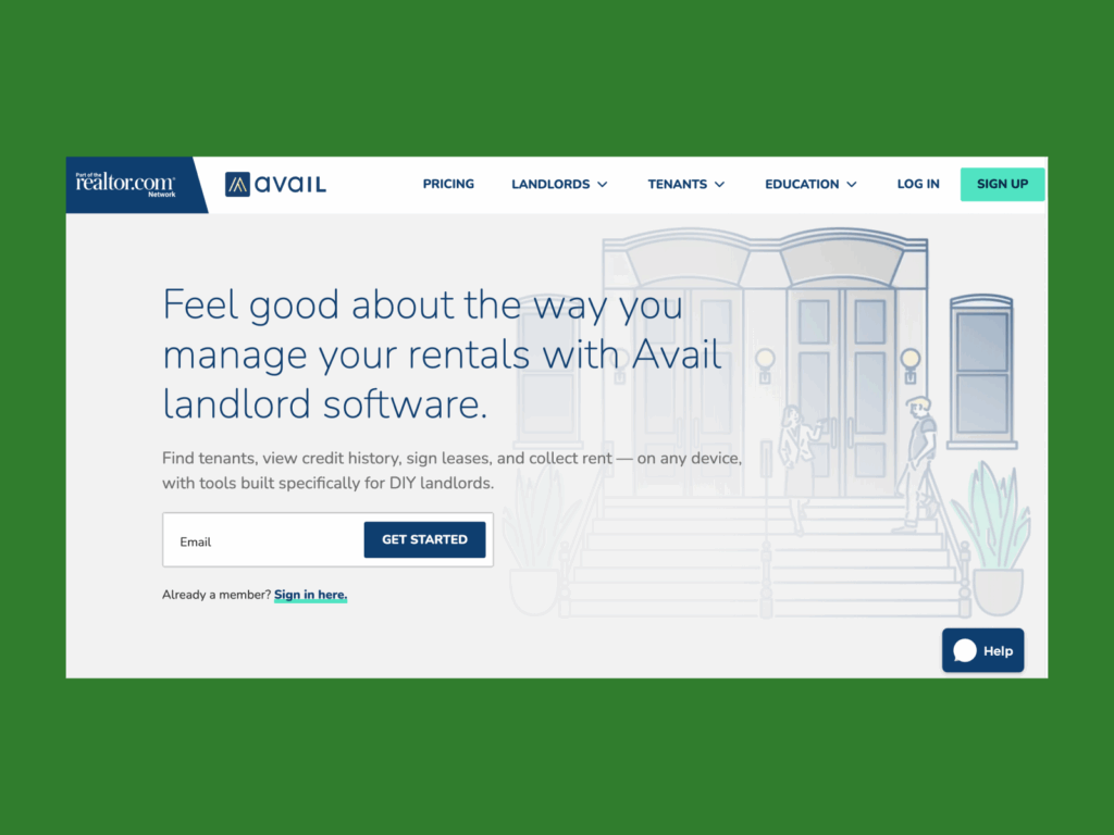 A screenshot of the Avail landing page.