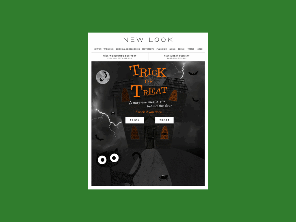 A screenshot mockup of New Look’s Halloween campaign.