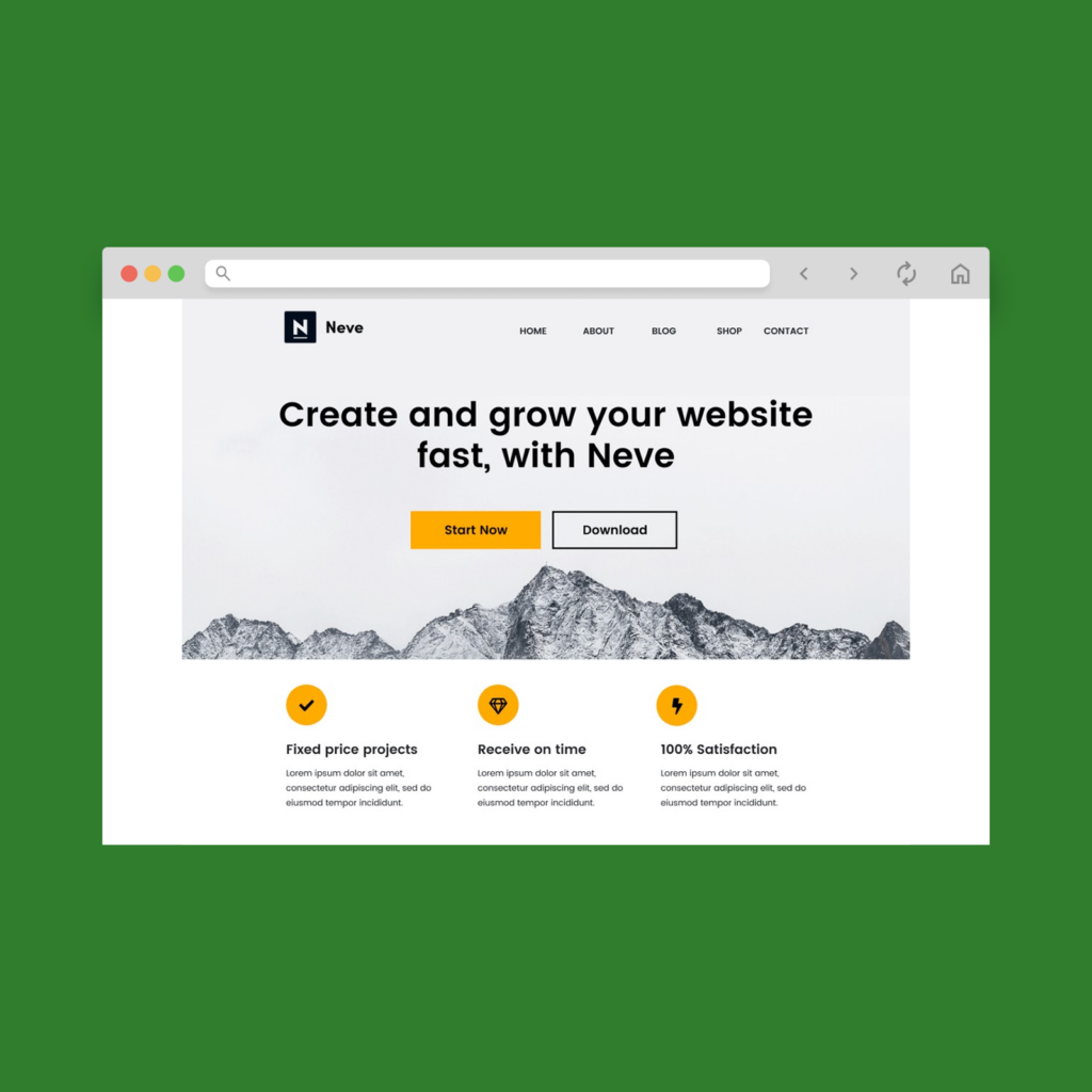 A screenshot mockup of the best free WooCommerce theme example: Neve
