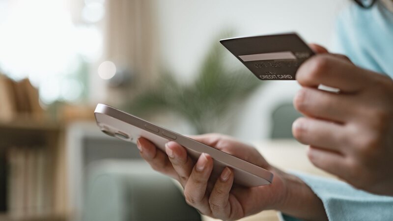 A person is making a payment online