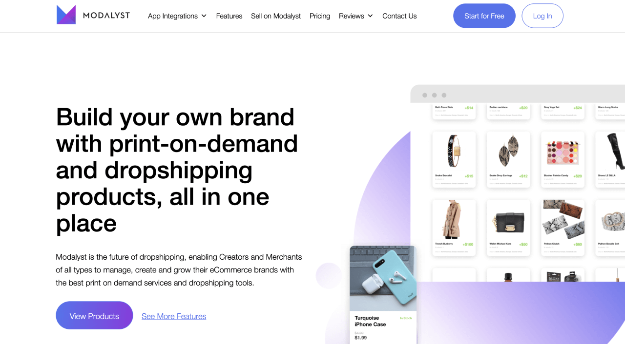 Best Dropshipping Websites - Modalyst