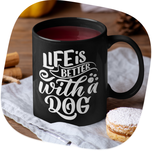 black coffee mug design