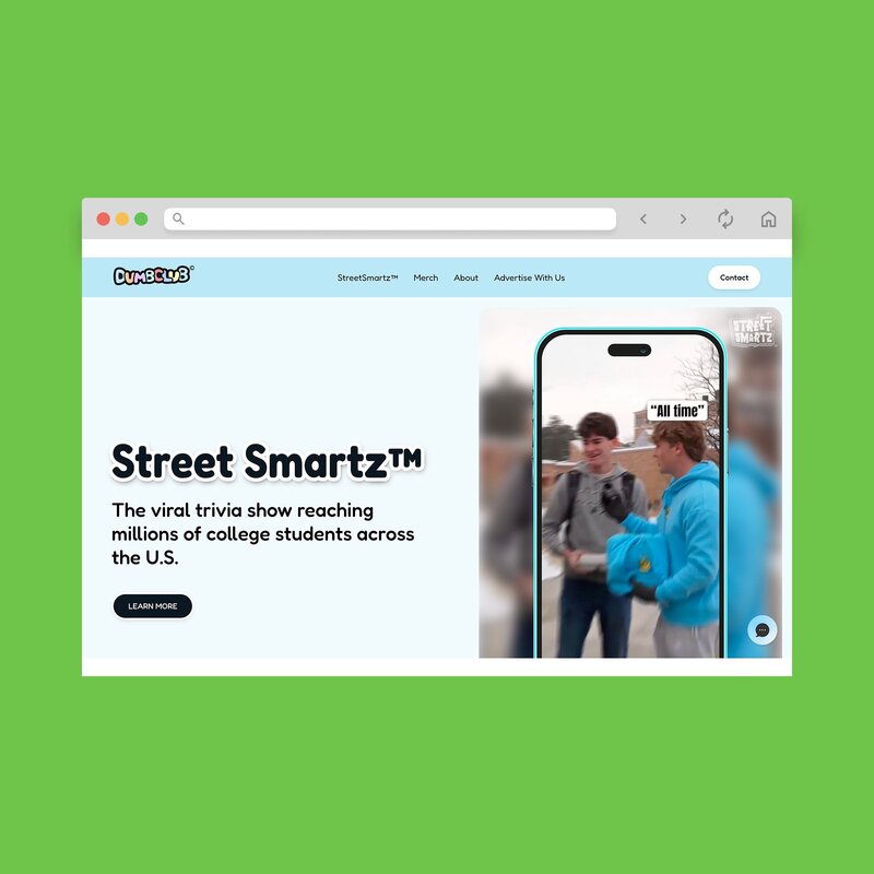 Dumbclub storefront screenshot mockup.