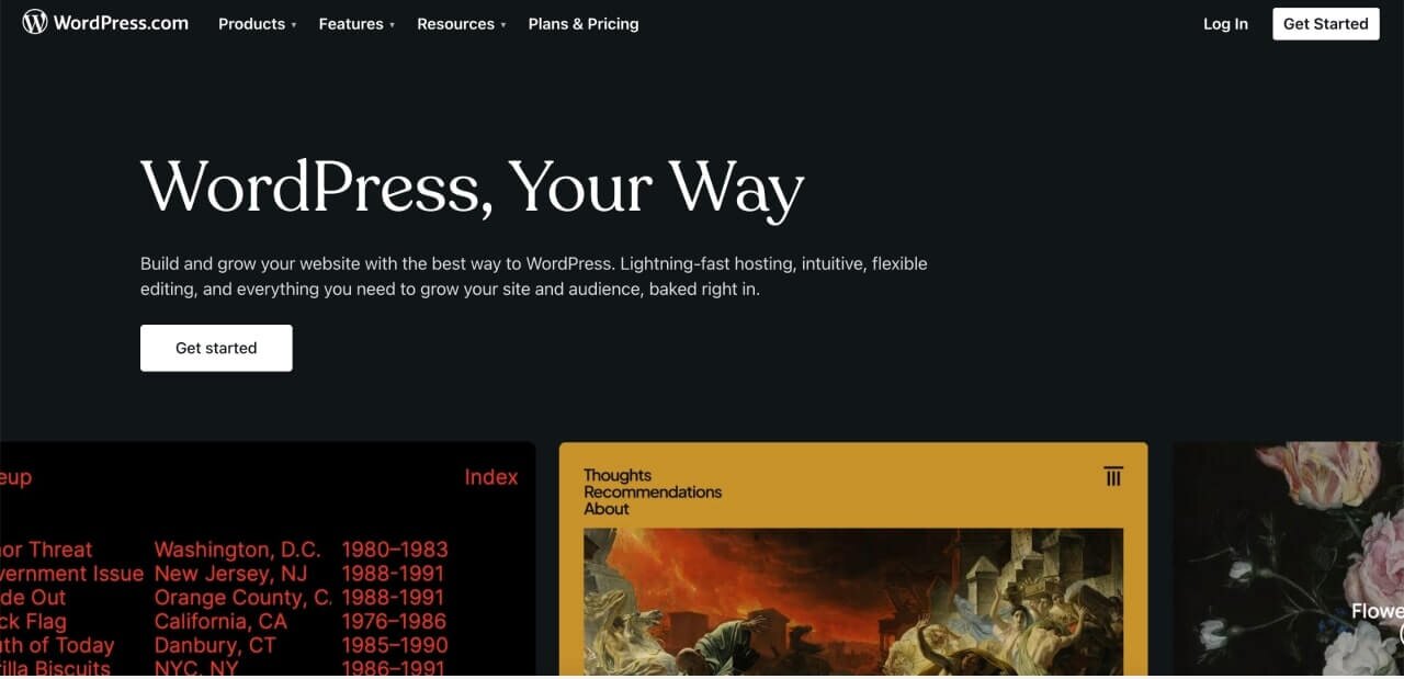 A hero section screenshot of the WordPress website.