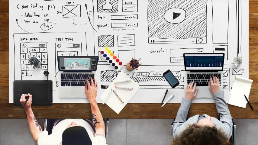 People creating a content plan.