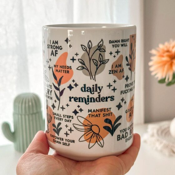 A patterned mug
