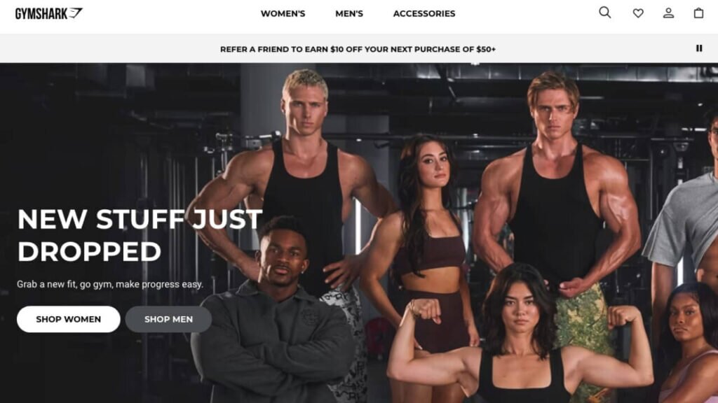 Gymshark homepage.