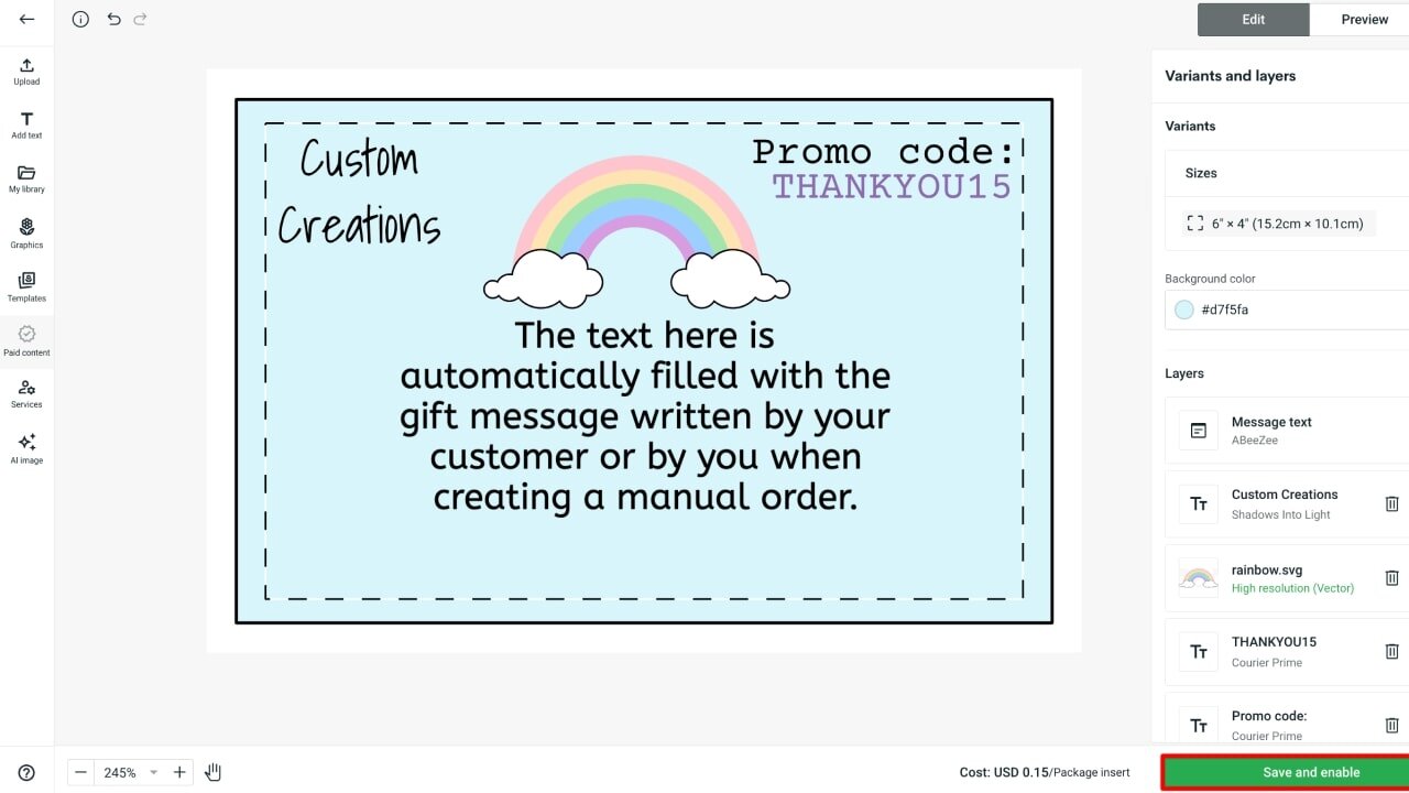 Etsy gift message editor in Printify's Product Creator.