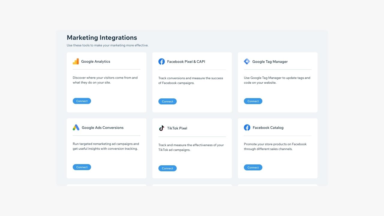 WIx - Marketing integrations