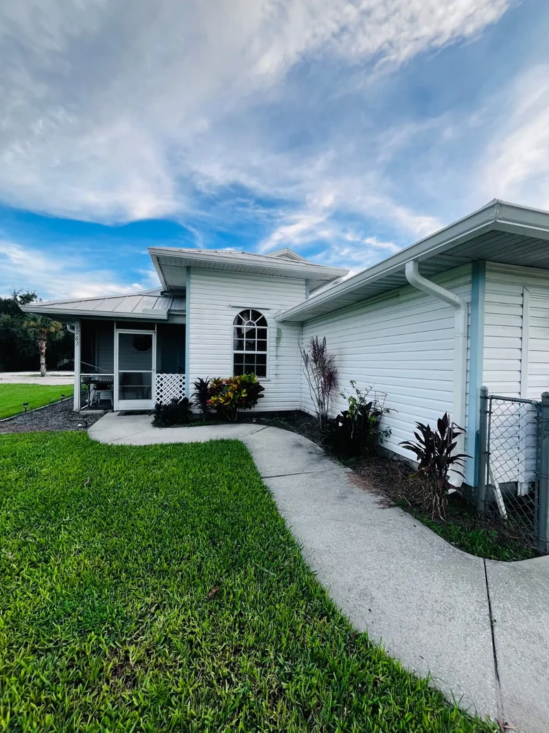 Home exterior after new gutters are installed