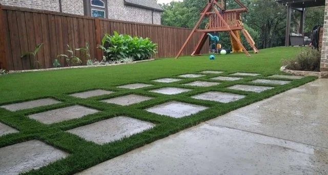 Turf and Stepping Stone Patio