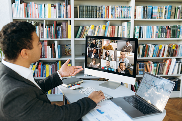 a management consultant providing virtual training