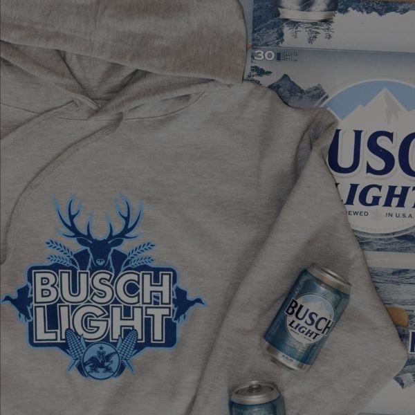  Busch Light branded clothes and merchandise.