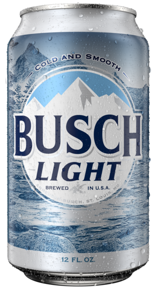 An ice cold Busch Light beer can 