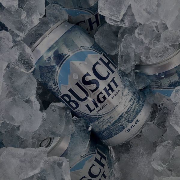 Ice cold Busch Lights in a cooler of ice.