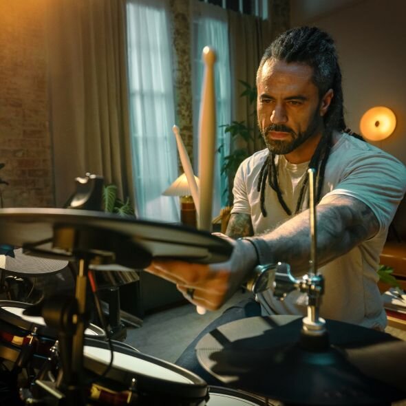 Cymbales à double zone avec choke