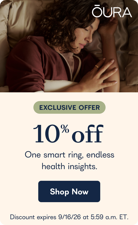 Exclusive offer. 10% Oura Ring. One smart ring, endless health insights.