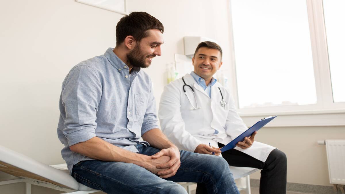 Doctor sharing good news with patient