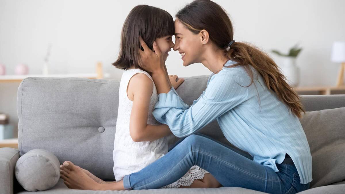 woman with her child