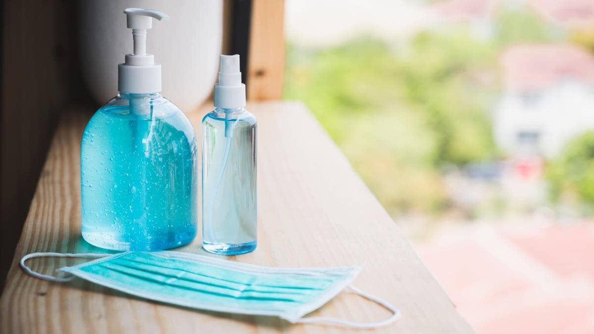 Mask, hand sanitizer and alcohol gel