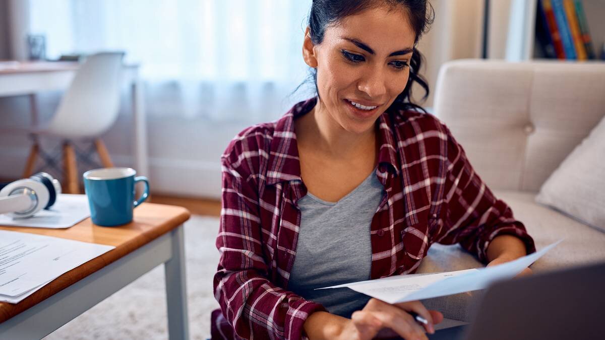 Woman working from home