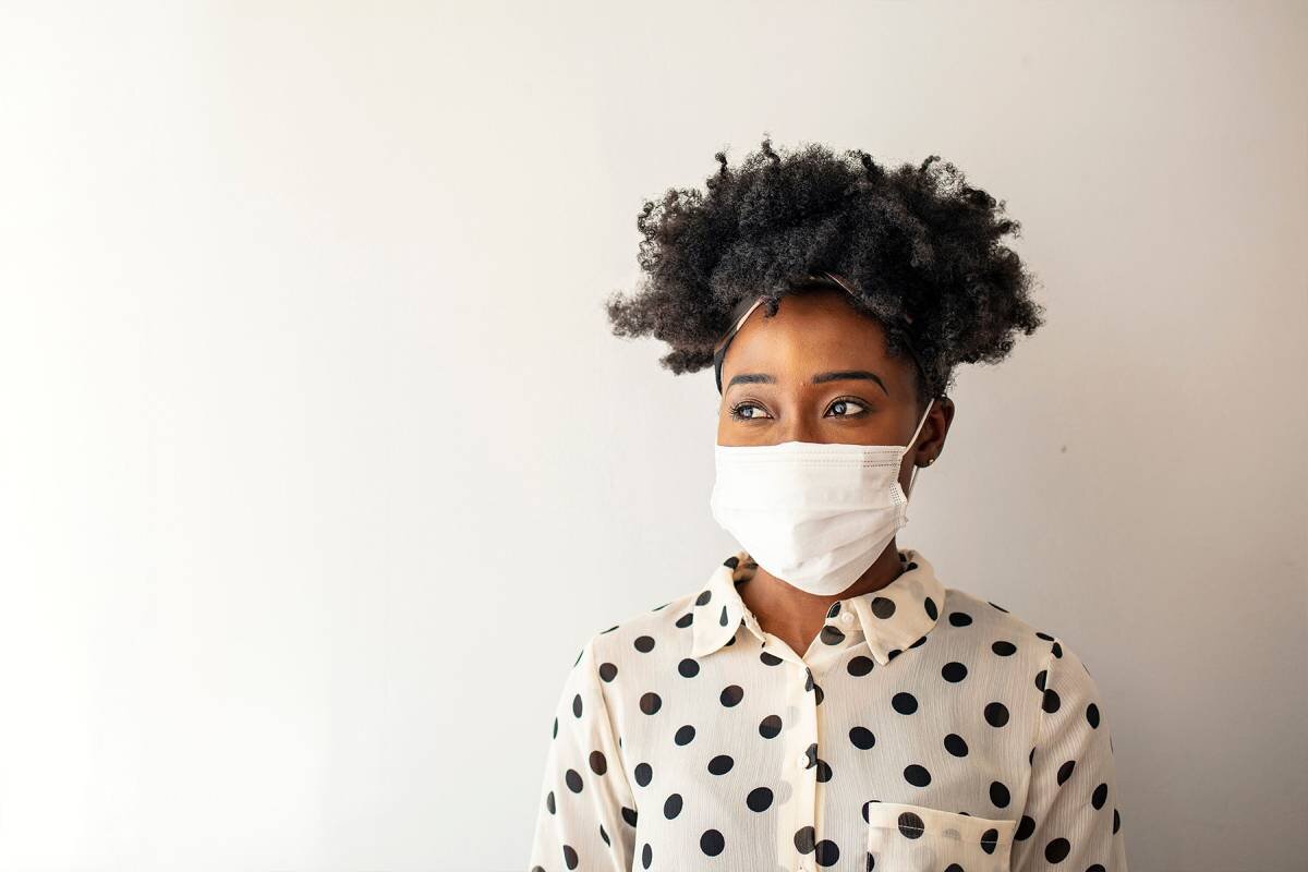 Girl wearing face mask