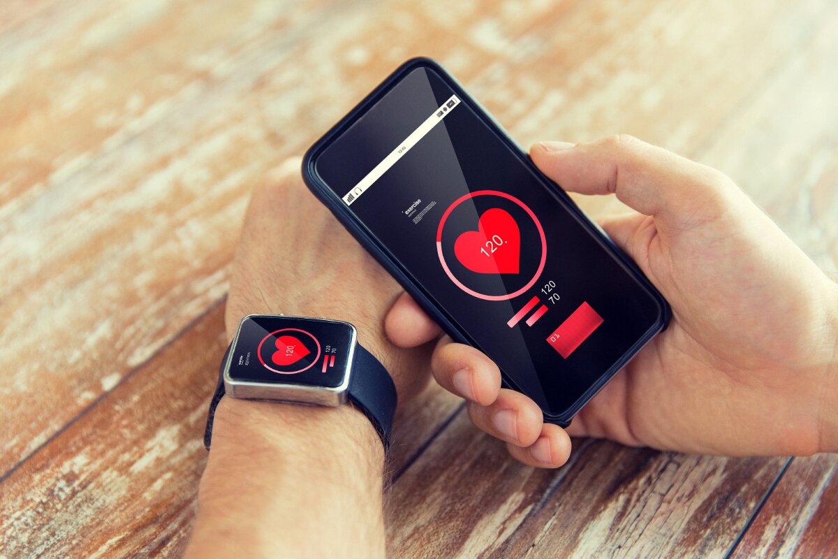 person measuring heart BPM