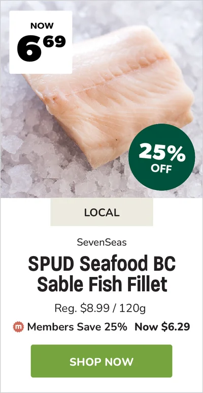 Spud Seafood BC Sable Fish Fillet