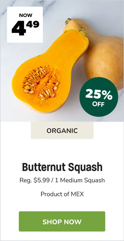 Organic Butternut Squash Sale
