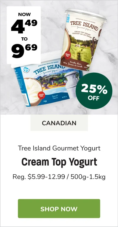 Tree Island Gourmet Cream Top Yogurt