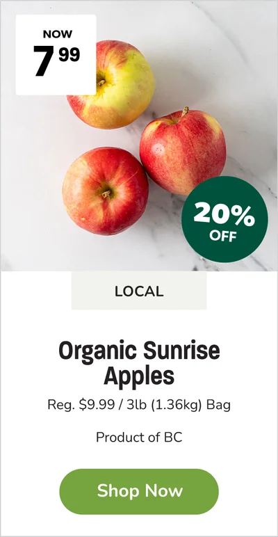 Local Organic Sunrise Apples