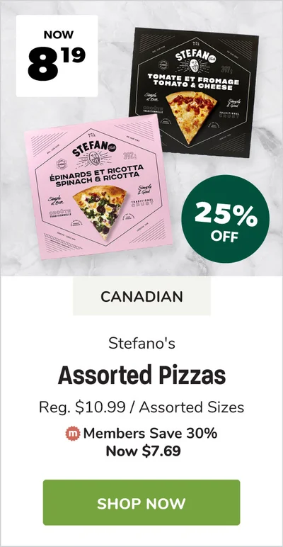 Stefano's Assorted Pizzas