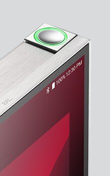 Green LED ring around Astell&Kern PD10's power button 