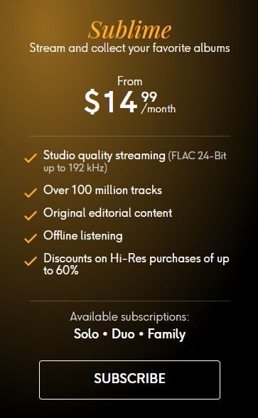 qobuz sublime subscription overview