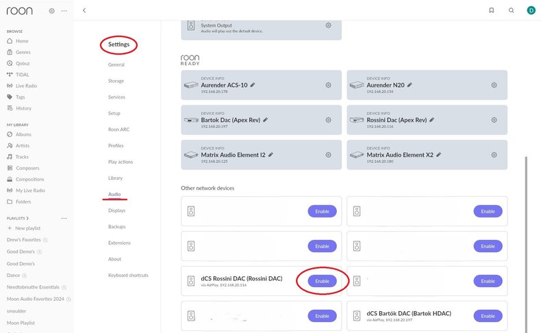 Roon Audio devices