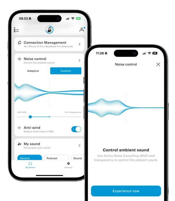 Screenshot of Sennheiser Control Plus App 