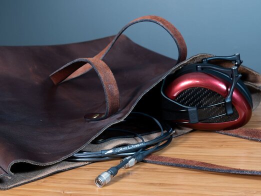 Dan Clark Audio AEON 2 headphones with dragon cable in a bag