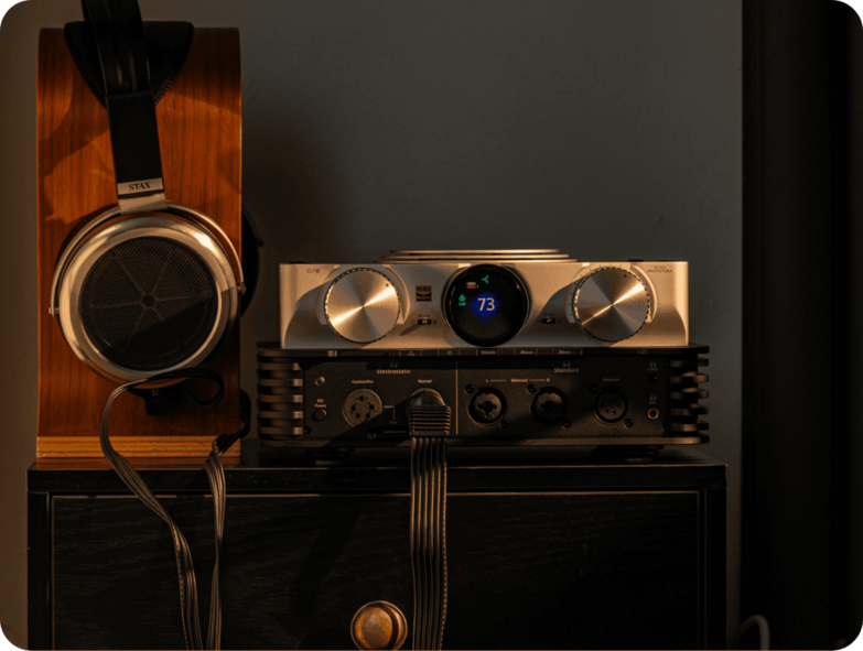 Ican Phantom 1.5 set up on top of other amp net to headphones
