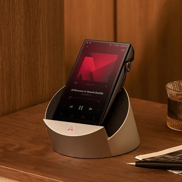 PD10 on the docking cradle on a wooden table