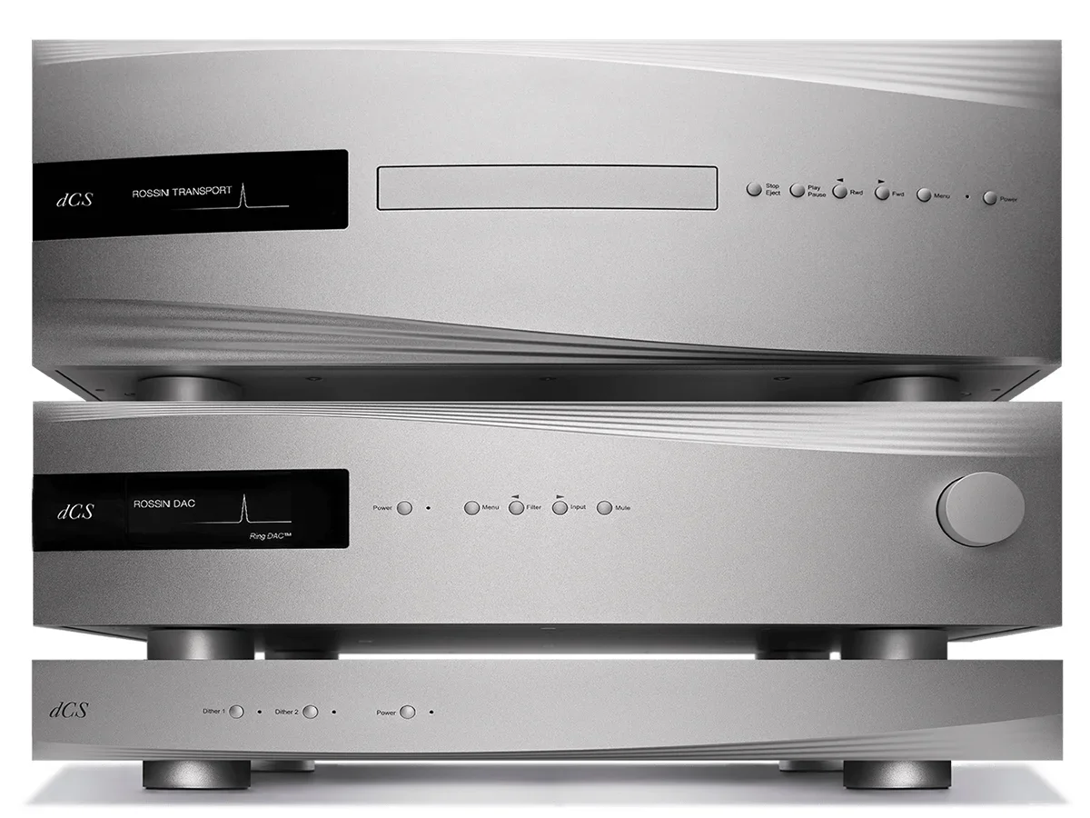 stack of Rossin transport, master clock, and DAC