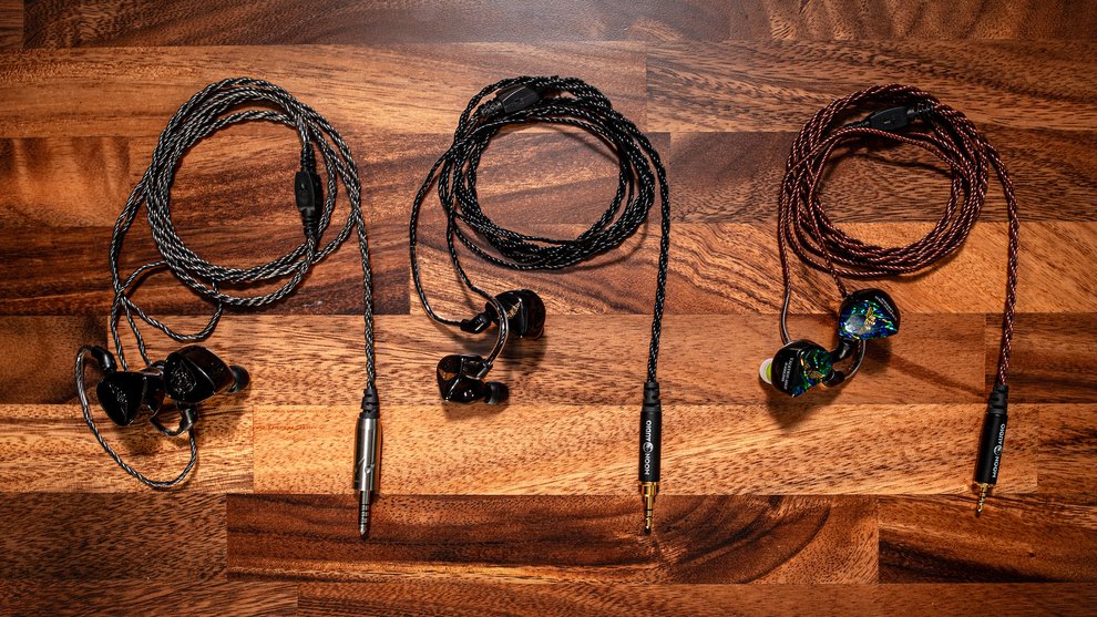 Silver, Black and Bronze IEM cables