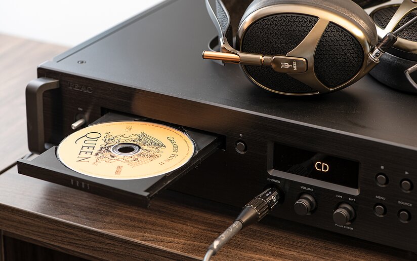 TEAC VRDS-701 CD Player with Meze Audio Empyrean Headphones and Moon Audio Silver Dragon Premium headphone Cable 