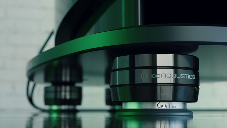 close up of isolation feet with green lighting