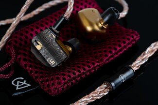 Campfire Audio Chimera IEMs placed on top of the Breezy Bag Micro Mesh Bag