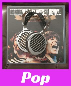 headphone poster with pop label