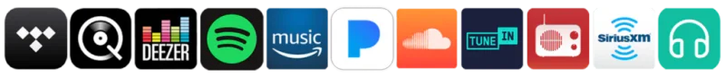 collection of music streaming service icons
