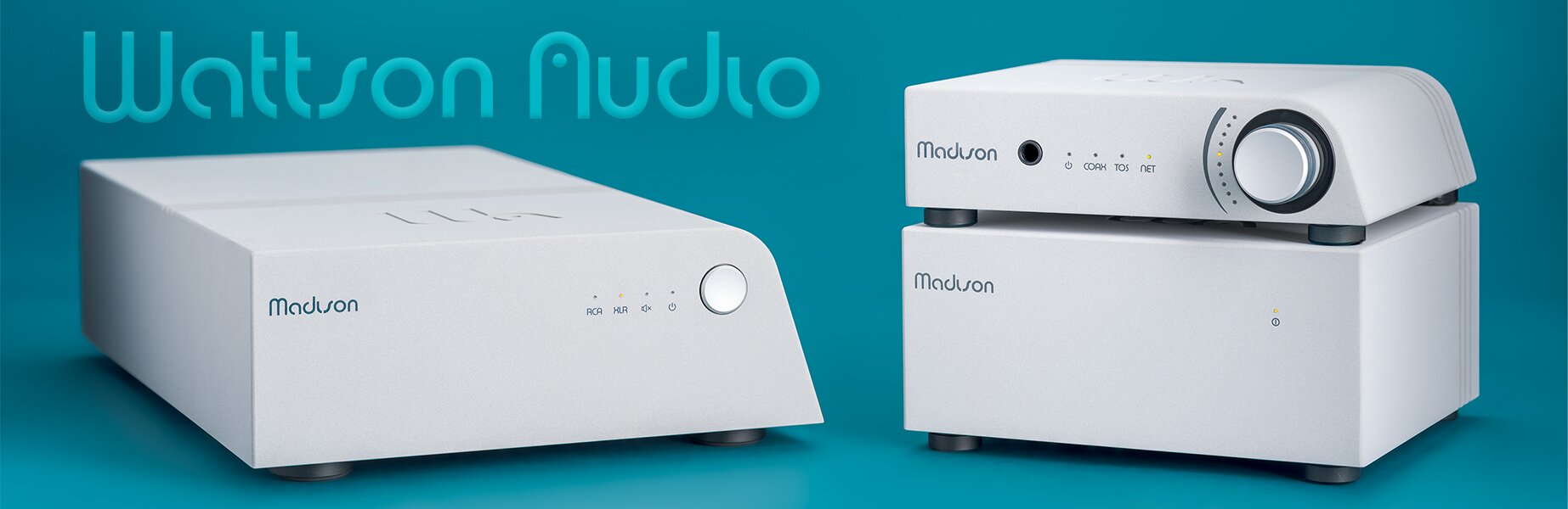 Wattson audio madison amplifier, madison streamer, and madison power s supply