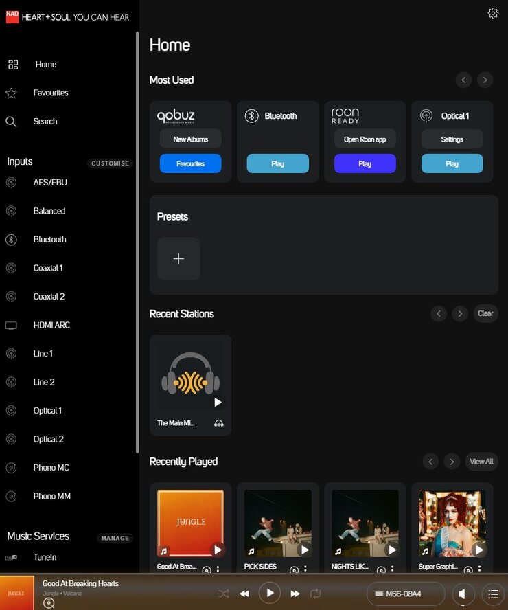 Bluesound BluOS Operating System screenshot
